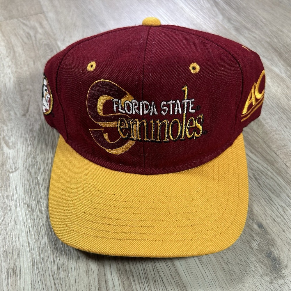 VTG Florida State Seminoles Strapback Hat College Red Outdoor Cap Made in USA